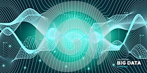 Wave Data Infographic. Particle Abstract