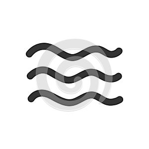 Wave doodle icon flat design isolated vector illustration