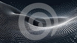 Wave of dots and weave lines. Abstract background. Network connection structure ,Generative AI