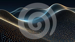Wave of dots and weave lines. Abstract background. Network connection structure ,Generative AI