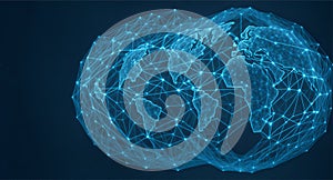 Wave of dots and weave lines. Abstract background. Network connection structure Ai Generated