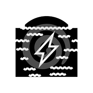 wave energy converter tidal glyph icon vector illustration
