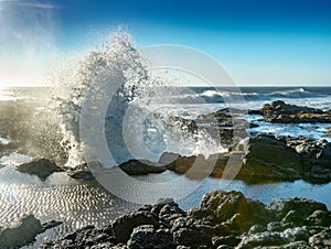 Wave Explodes from Thor`s Well