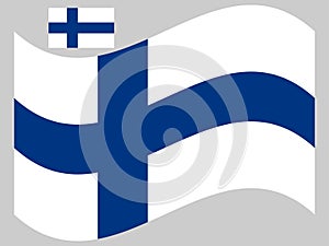 Wave Finland Flag Vector illustration Eps 10