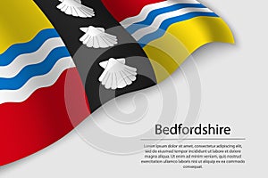 Wave flag of Bedfordshire is a county of England. Banner or ribb