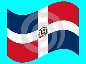 Wave Flag Dominican Republic Vector