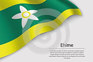 Wave flag of Ehime is a region of Japan