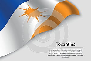 Wave flag of Tocantins is a state of Brazi