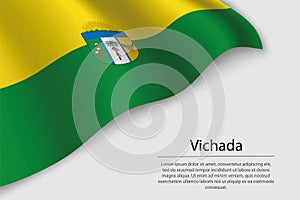 Wave flag of Vichada is a region of Colombia photo