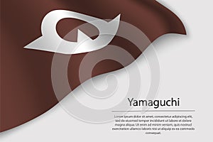 Wave flag of Yamaguchi is a region of Japan