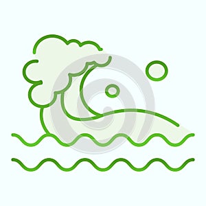 Wave flat icon. Water waves splash illustration isolated on white. Sea Wave Logo gradient style design, designed for web