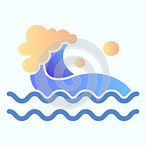 Wave flat icon. Water waves splash illustration isolated on white. Sea Wave Logo gradient style design, designed for web