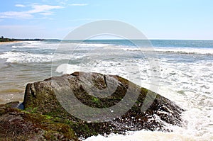 Wave hits the rock, Bentota