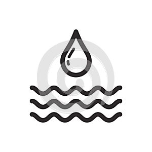 Wave icon vector. Line water wave symbol