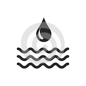 Wave icon vector. Line water wave symbol