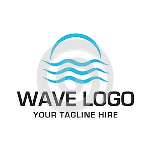 Wave icon vector. Line water wave symbol