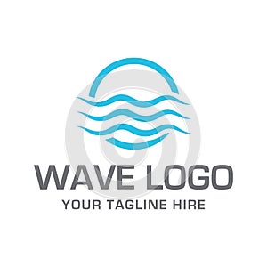 Wave icon vector. Line water wave symbol