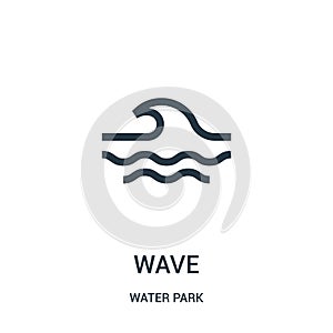 wave icon vector from water park collection. Thin line wave outline icon vector illustration. Linear symbol for use on web and