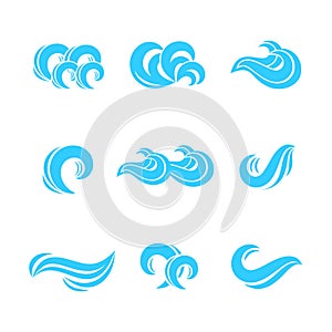 Wave icons set