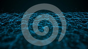 Wave of interlacing points and lines. Abstract background. Technological style for science.3d rendering