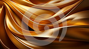 Wave-like texture of gold. Gold background. Expensive gold. Horizontal format for banners texture. AI generated