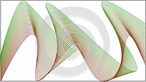 Wave line curved lines transitioning from green to red