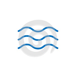 Wave line icon water vector sea flat ocean graphic symbol. Wave minimal logo