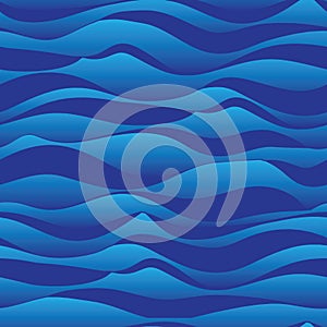 Wave line up down blue seamless pattern