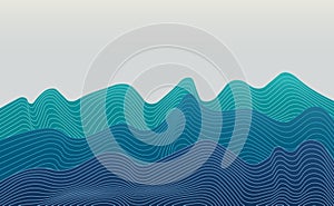 Wave lines mountain abstract pattern background