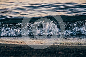 Wave of Llanquihue lake at afternoon