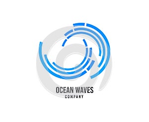 Wave logo. Surfing company vector icon. Sea water waves logo.