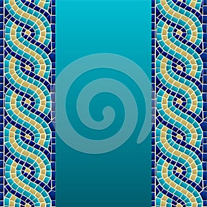 Wave mosaic seamless pattern