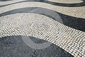 Wave-motif Tiles at Senado Square: Macau photo