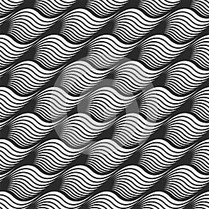 Wave Optical Illusion art seamless pattern