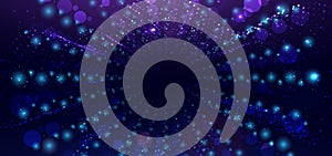 Wave particel digital glowing on dark background. Futuristic technology data communication science concept