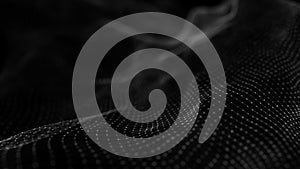 Wave of particles. Abstract background with a dynamic wave. Big data. 3d rendering