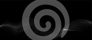 Wave of particles. Digital wave background concept. Abstract technology background. Big data visualization. Vector illustration