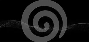 Wave of particles. Digital wave background concept. Abstract technology background. Big data visualization. Vector illustration