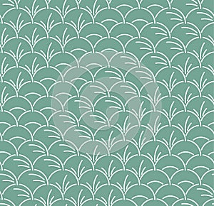 Japanese Semicircular Leaf Art Seamless Pattern photo