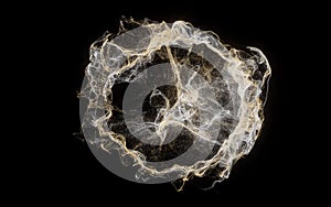 Wave pattern particles, abstract particle background, 3d rendering