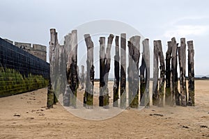 Breakwater on Sillon beach in Saint-Malo photo