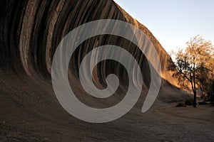 The Wave rock at sunrise in Hyden Western Australia