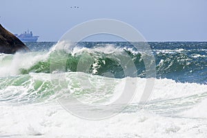 Wave at Rudder Beach in Copacabana in Rio de Janeiro