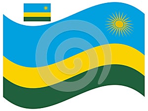 Wave Rwanda Flag Vector illustration Eps 10