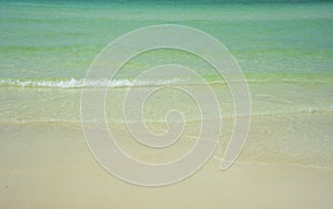 Wave & Sand beach background , holiday or relax in summer concept.