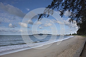 Wave in the sea at Ban Pae beach in Rayong, Thailand