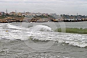 Big wave heading for the shore