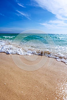 Wave of sea on sandy beach