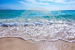 Wave of sea on sandy beach