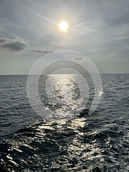 Wave on sea from speed boat